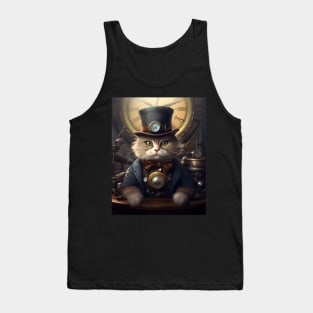 Stylish Steampunk Cat Tank Top